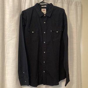 Levis black snap button shirt.